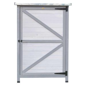 Habau Gartenschrank Flachdach mit Zinkblech 76x56x114 cm