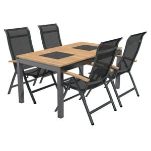OUTLIV. Alpha Gartenmöbel-Set 5-tlg. Tisch 160x88cm