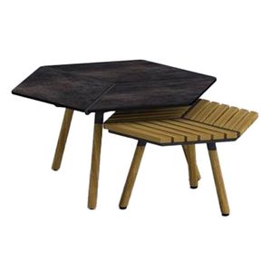 Zebra Pollux Loungetisch 2-tlg. Teak/HPL