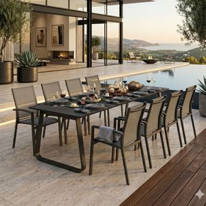 Siena Garden Velia Gartenmöbel-Set XL (8 Plätze) mit OUTLIV. Tisch 280x100cm