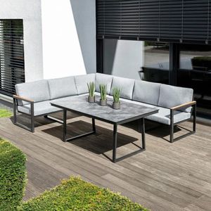 Kettler Ocean Skid Dininglounge Tisch 160x95cm Aluminium/Olefin