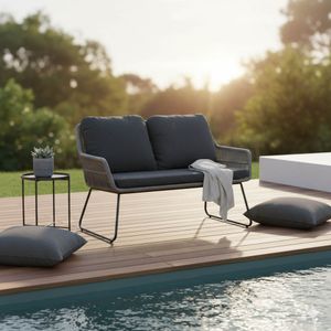 Siena Garden Kansas Diningsofa Aluminium/Geflecht