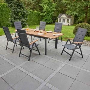 LC Garden Unicamo Gartenmöbel-Set L (6 Plätze) Tisch 180/240x90cm