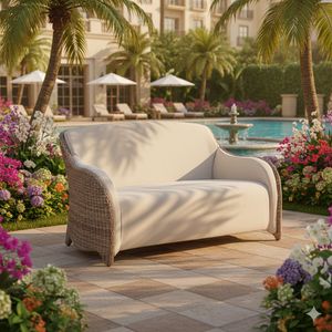 Domus Ventures Luxor Gartenloungesofa Halbrundgeflecht/MarinaPlus