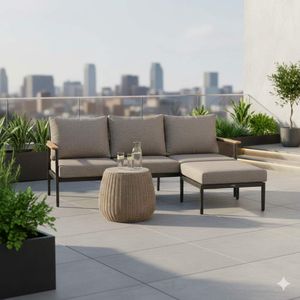 Siena Garden Liguria Loungeset inkl. Loungetisch Aluminium/Gardino-Geflecht/Polyester