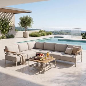 Stern Francis Ecklounge inkl. Loungetisch Aluminium/Gurtbespannung/Polyacryl