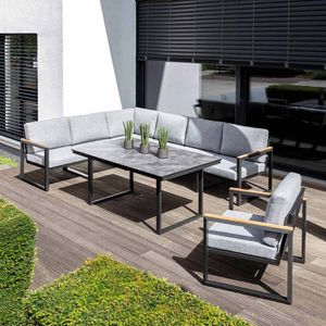 Kettler Ocean Skid Dininglounge Tisch 160x95cm Aluminium/Olefin