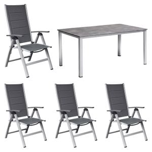 OUTLIV. Melbourne Gartenmöbel-Set M (4 Plätze) mit Kettler Tisch 160x90cm