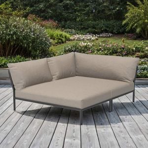 Houe Level 2 Cozy Eck-/Endmodul Aluminium/Sunbrella