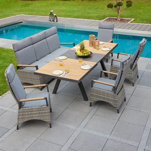 LC Garden Keramo Gartenmöbel-Set L verstellbar (7 Plätze) Tisch 200/260x100cm