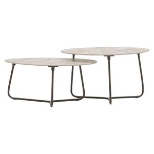 Apple Bee Pine Key Loungetisch-Set 2-tlg. Aluminium/Sinterstone