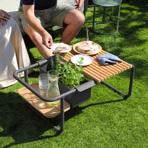 Zebra Somerset Loungetisch Aluminium/Teak