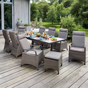 LC Garden Komido Gartenmöbel-Set XL verstellbar (8 Plätze) Tisch 200/260x100cm