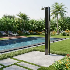 Ideal Kuba Garten Solardusche Edelstahl/Glas