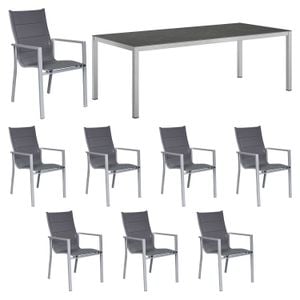 OUTLIV. Melbourne Gartenmöbel-Set XL (8 Plätze) Tisch 220x100cm