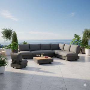 Zebra Cubo Neo Ecklounge inkl. Loungetisch Aluminium/Sunproof