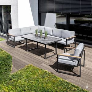 Kettler Ocean Skid Dininglounge Tisch 160x95cm Aluminium/Olefin