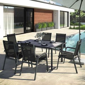 Kettler Basic Plus Gartenmöbel-Set L (6 Plätze) Tisch 160x95cm
