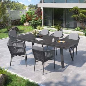OUTLIV. Ohio Gartenmöbel-Set 7-tlg. Tisch 220x100cm Vierfuß