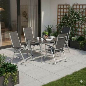 OUTLIV. Melbourne Gartenmöbel-Set M verstellbar (4 Plätze) mit Kettler Tisch 95x95cm