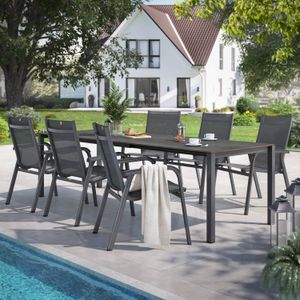 Kettler Basic Plus Gartenmöbel-Set L (6 Plätze) Tisch 160/267x91cm