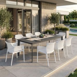 Nardi Net Gartenmöbel-Set XL (8 Plätze) mit OUTLIV. Tisch 220x100cm
