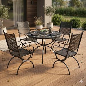 MBM Romeo Elegance Gartenmöbel-Set M (4 Plätze) Tisch Ø100cm