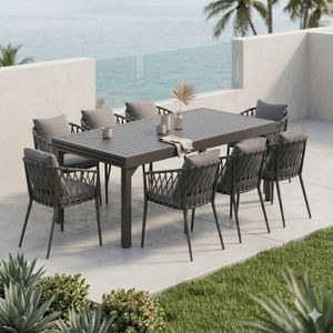 LC Garden Sunrepo Gartenmöbel-Set XL (8 Plätze) mit OUTLIV. Tisch 200/320x100,5cm