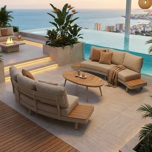 Interliving 7015 Loungeset inkl. Loungetisch Aluminium/Olefin