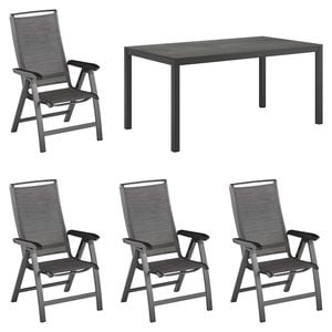 Kettler Forma II Gartenmöbel-Set M verstellbar (4 Plätze) mit OUTLIV. Tisch 160x90cm