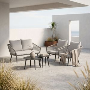 OUTLIV. Alex Loungeset inkl. Loungetische Aluminium/Rope/Olefin