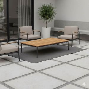 Niehoff Freeport Loungetisch 160x90x38,5cm Aluminium/Teak