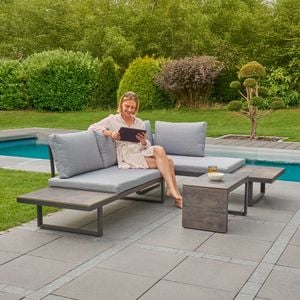 LC Garden Leyaro Ecklounge inkl. Loungetisch Aluminium/Kunstfaser