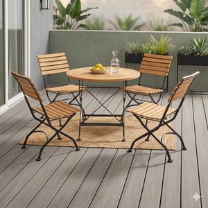 LC Garden Wimbledon Gartenmöbel-Set M (4 Plätze) Tisch Ø90cm