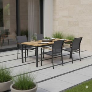 Zebra Alex Gartenmöbel-Set M (4 Plätze) mit OUTLIV. Tisch 180x90cm