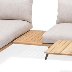 LifestyleGarden Pearl Ablagetisch 58x78cm Aluminium/Teak