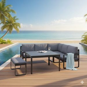 Kettler Ocean Casual Dining Dininglounge Tisch 112,5x112,5cm Aluminium/Polyester