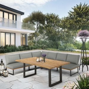 OUTLIV. Alkas Dininglounge Tisch 200x100cm Teak/Sunproof U-Beine