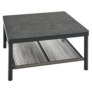 Siena Garden Kansas Loungetisch 75x75cm Aluminium/Glas
