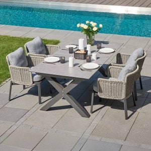 LC Garden Bari II Gartenmöbel-Set M (4 Plätze) Tisch 200/260x100cm