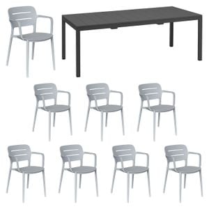 OUTLIV. Vivien Gartenmöbel-Set XL (8 Plätze) mit Nardi Tisch 210/280x100cm