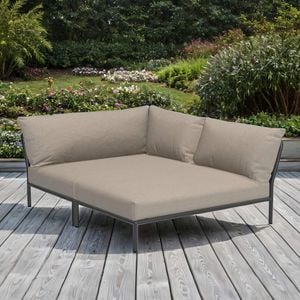 Houe Level 2 Cozy Eck-/Endmodul Aluminium/Sunbrella