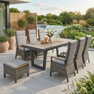 LC Garden Keramo Gartenmöbel-Set L (6 Plätze) Tisch 200/260x100cm