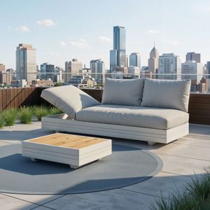Zebra Cubo Neo Gartenloungesofa verstellbar inkl. Loungetisch Aluminium/Sunproof