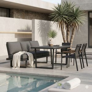 OUTLIV. Atlanta Gartenmöbel-Set L verstellbar (6 Plätze) Tisch 160x90cm