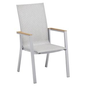 Kettler Rasmus Teak Stapelsessel Aluminium/Outdoorgewebe