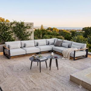 OUTLIV. Ravino Ecklounge inkl. Loungetische Aluminium/Olefin