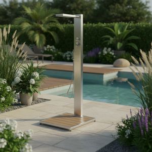 Ideal Elba Gartendusche Warmwasser Edelstahl/WPC