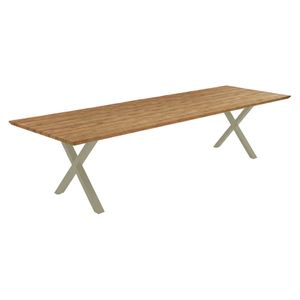 OUTLIV. Negara Gartentisch Edelstahl/Teak recycelt