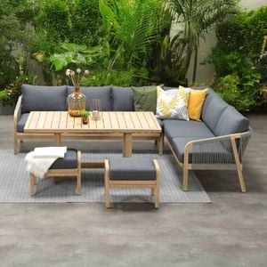 Garden Impressions Santos Dininglounge Akazie/Rope/Kunstfaser